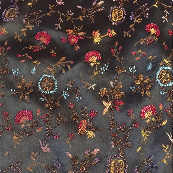 David Meister beaded & embroidered satin skirt - Picture 4 of 7